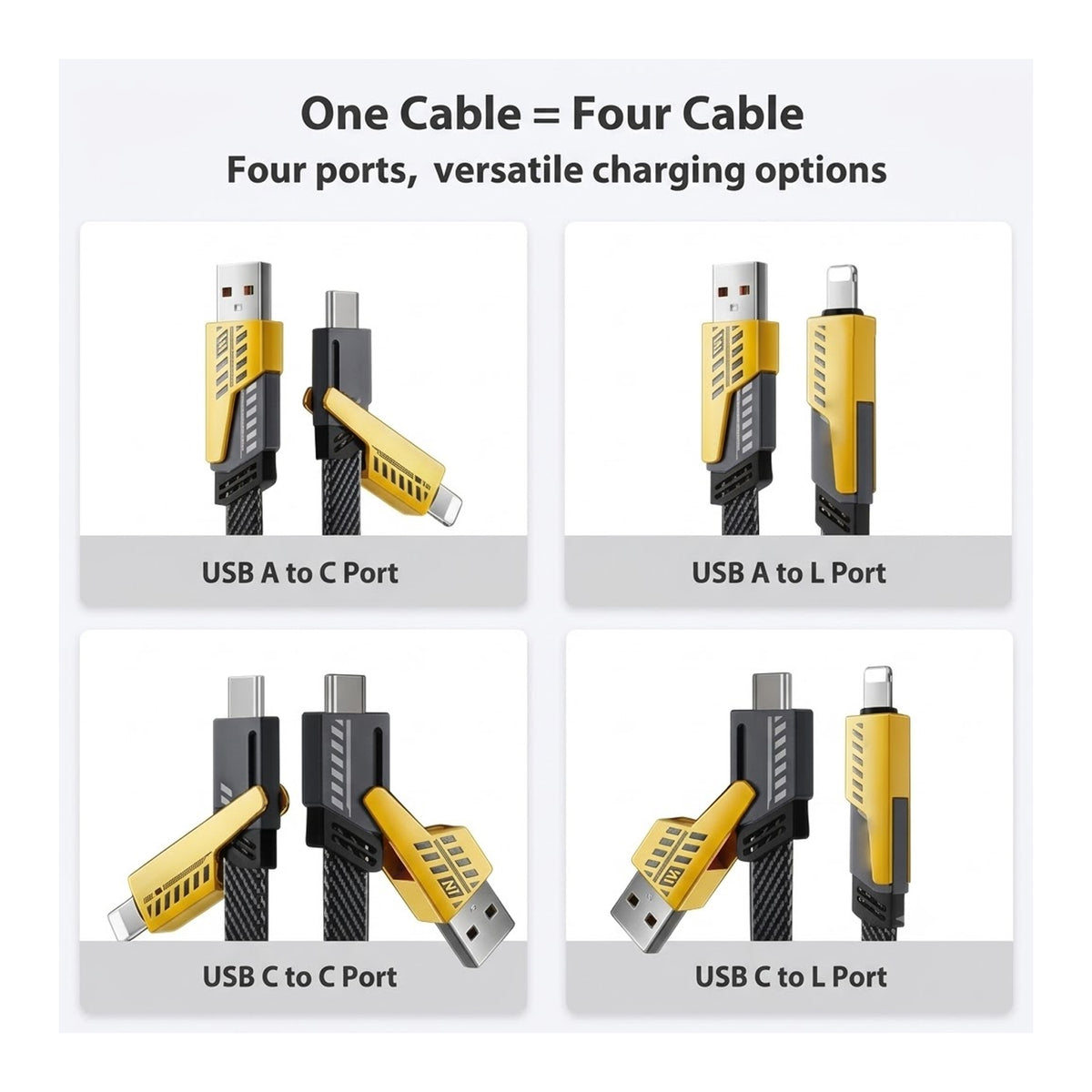 Ouger King Kong 4-in-1 Data Cable (65W/PD20W) - L41
