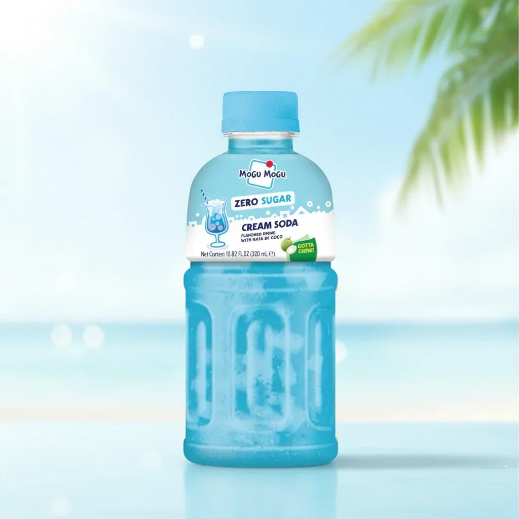 Mogu Mogu Zero Sugar Cream Soda With Nata De Coco - 320ml