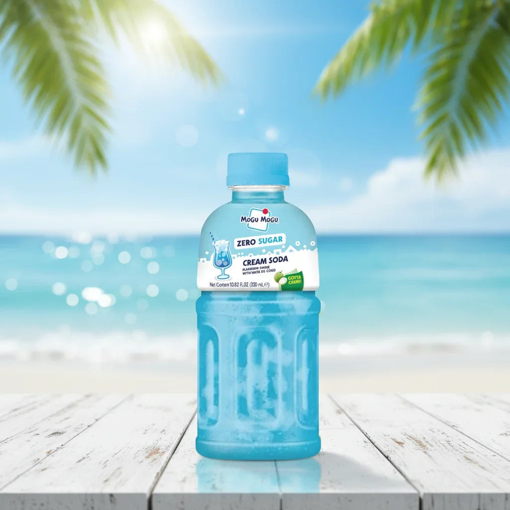 Mogu Mogu Zero Sugar Cream Soda With Nata De Coco - 320ml