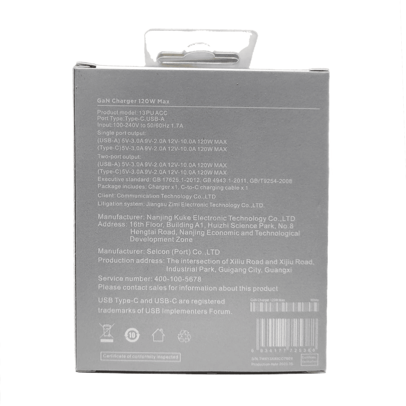 Gan Power Adapter 120W Max Fast Charger Type-C - Pinoyhyper