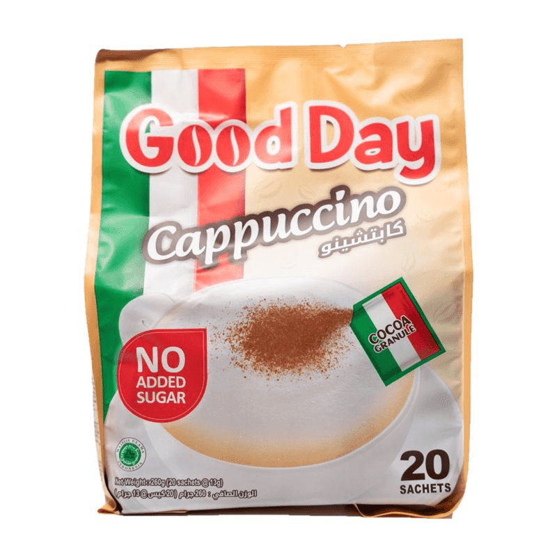 Good Day Instant Coffee Cappuccino No Added Sugar - 20 Sachets - Pinoyhyper