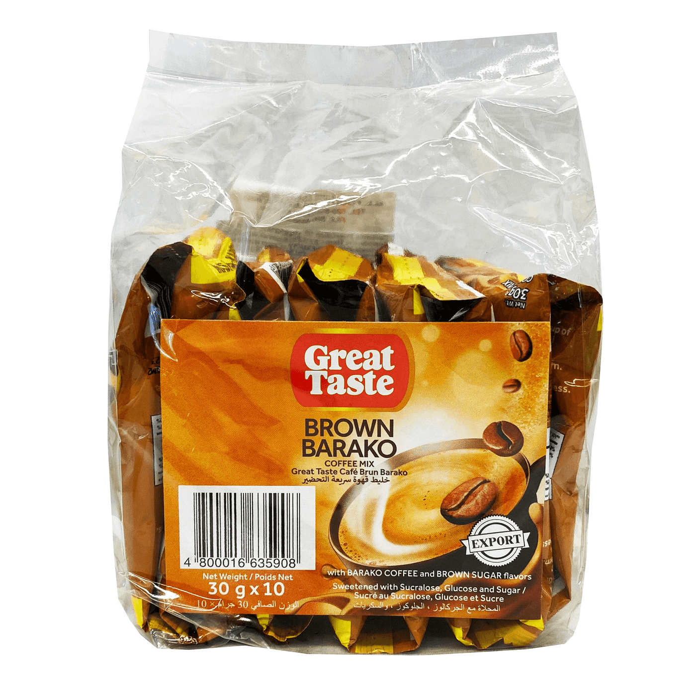 Great Taste Brown Barako Coffee Mix - 30g X 10 Sachets - Pinoyhyper