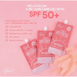 Hello Glow 3-in-1 Lightweight Sun Care Gel SPF 50 + - 50g - Pinoyhyper