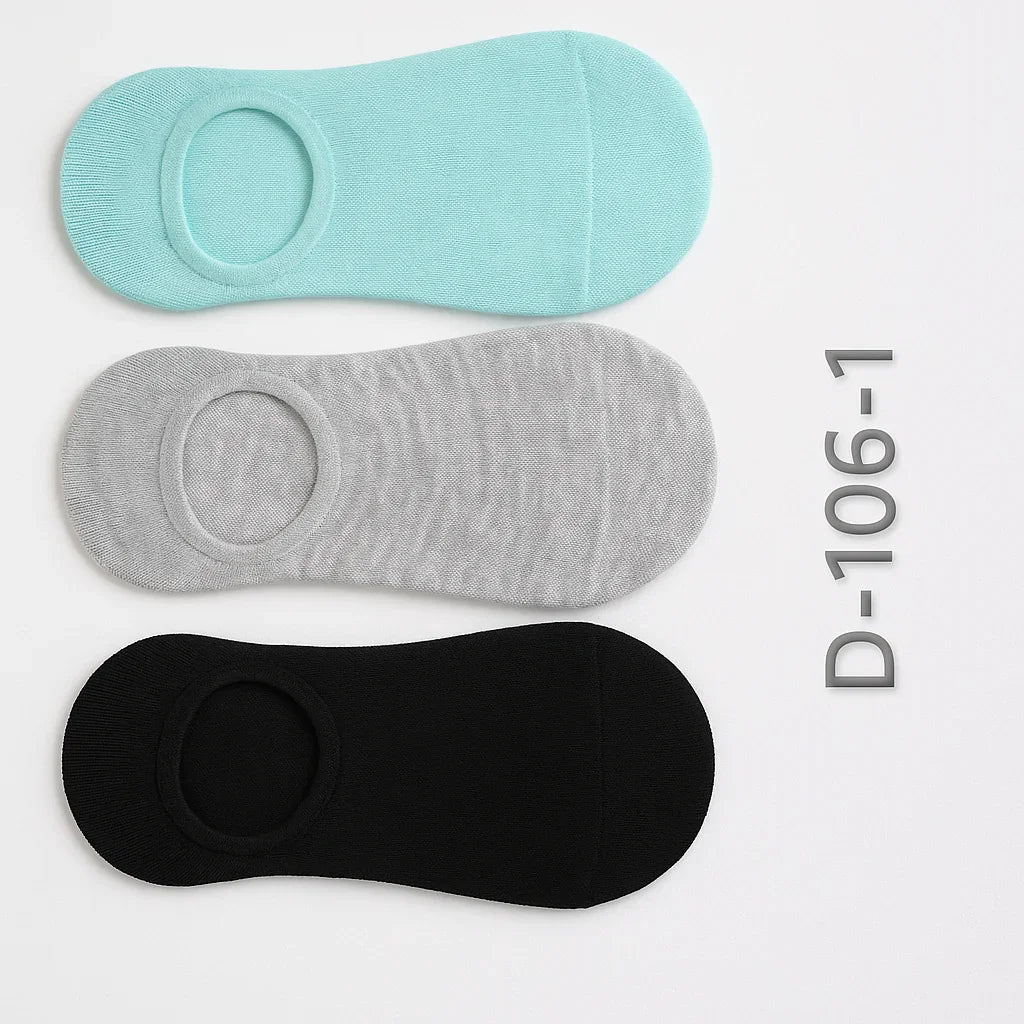 Soft Elastic Ankle Socks - 3 Pairs D-106-M