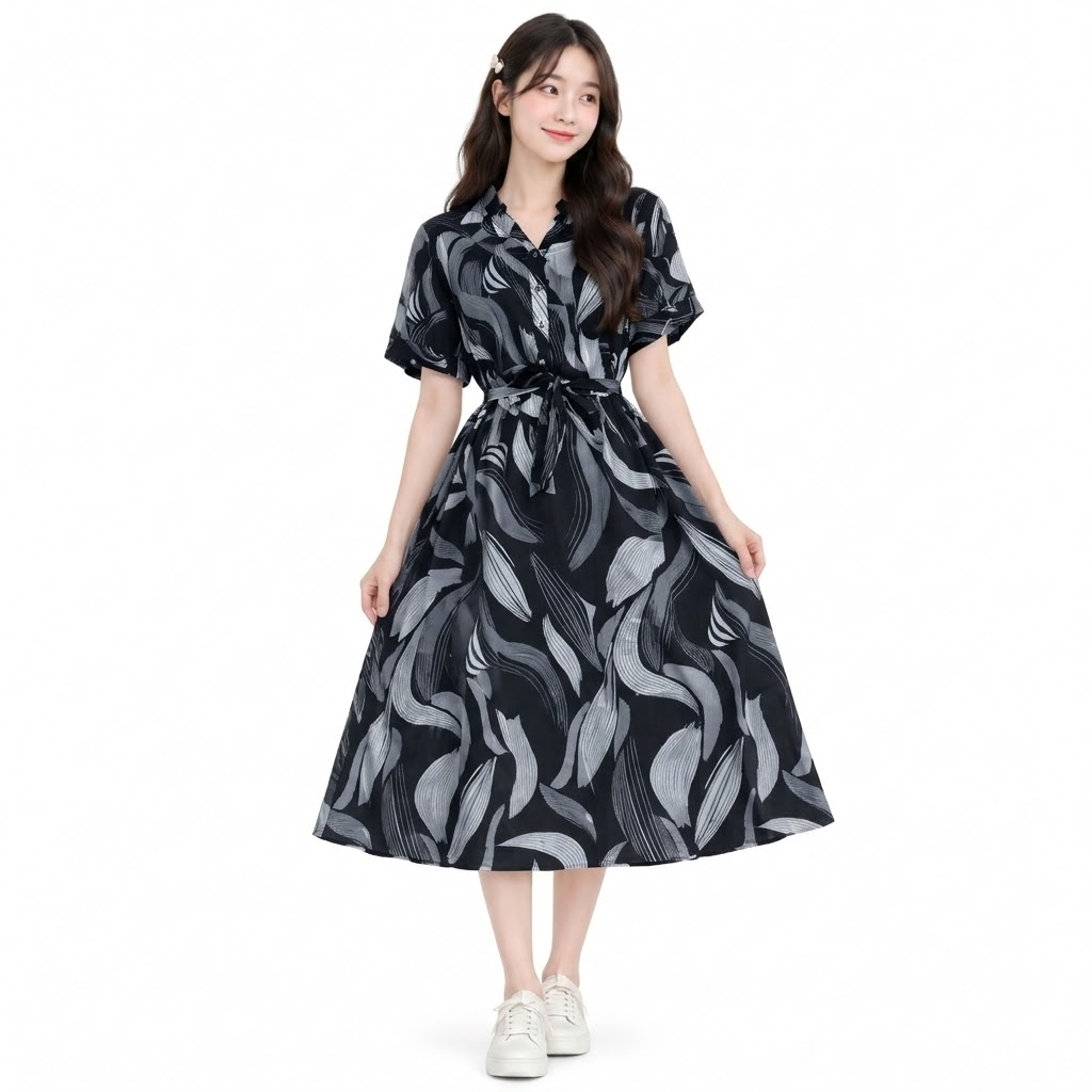 Mierdan Womens Casual Puffy Half Sleeve Dress - 6538