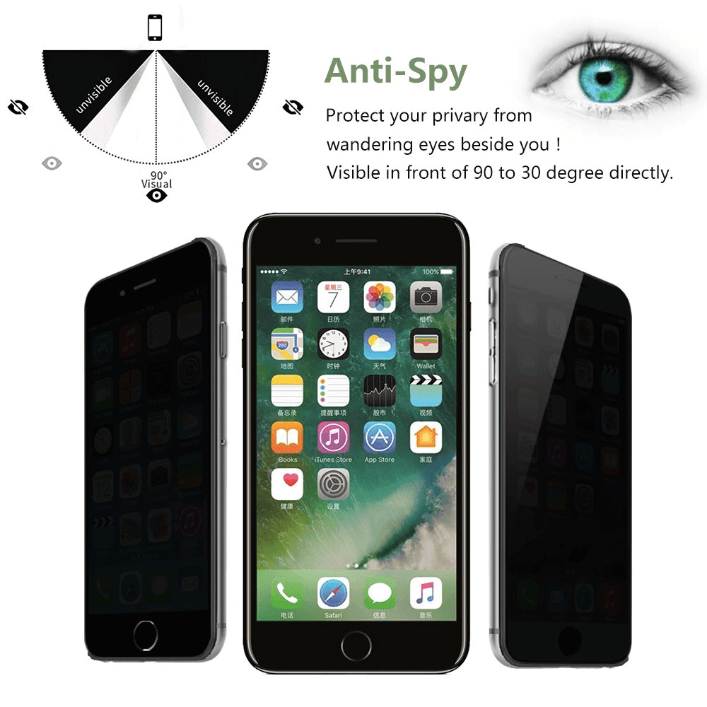 IPhone 7/8 (Black) Privacy Glass Original Screen Protector - Pinoyhyper