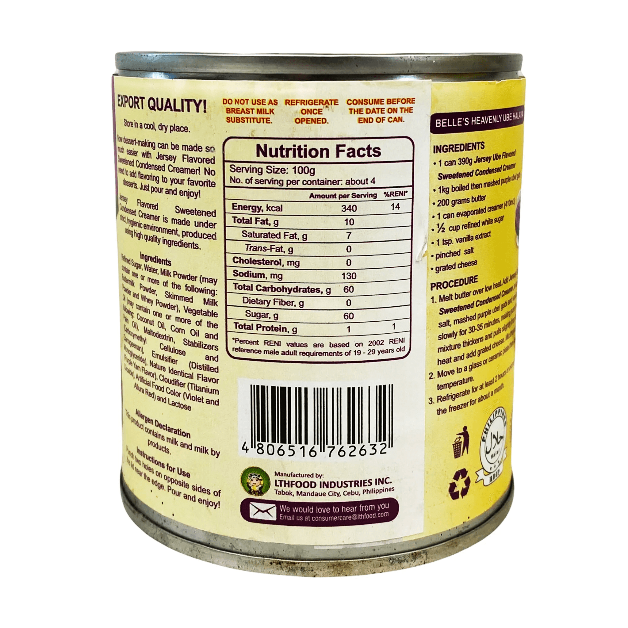 Jersey Purple Yam Condensed Creamer Ube Flavor - 390g - Pinoyhyper