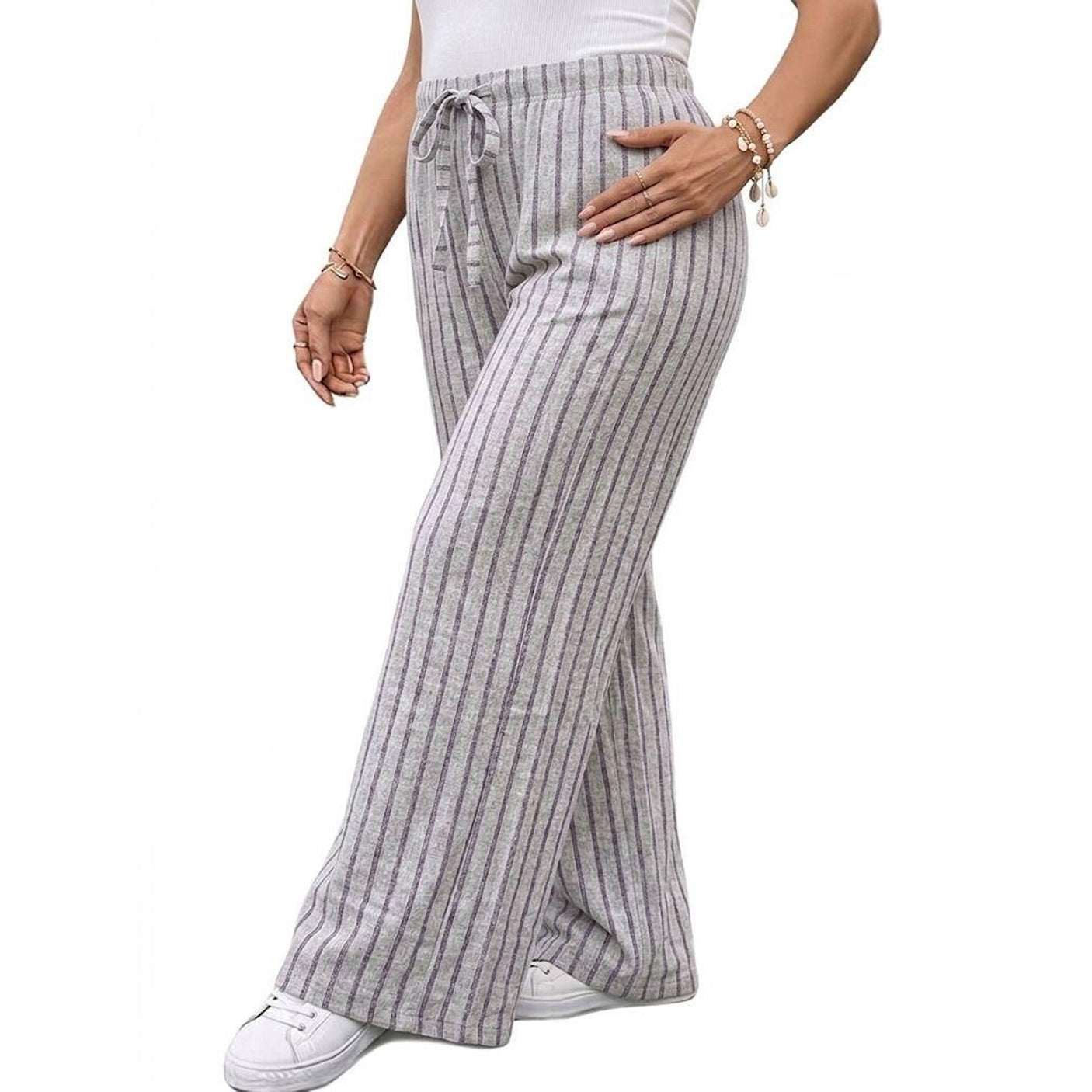 Classic Rib Knit Everyday Palazzo Pants - R1511
