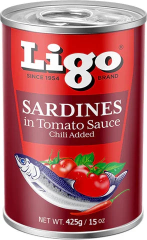 Ligo (Big) Sardines Tomato Sauce Chilli Red 425g (1+1) Offer
