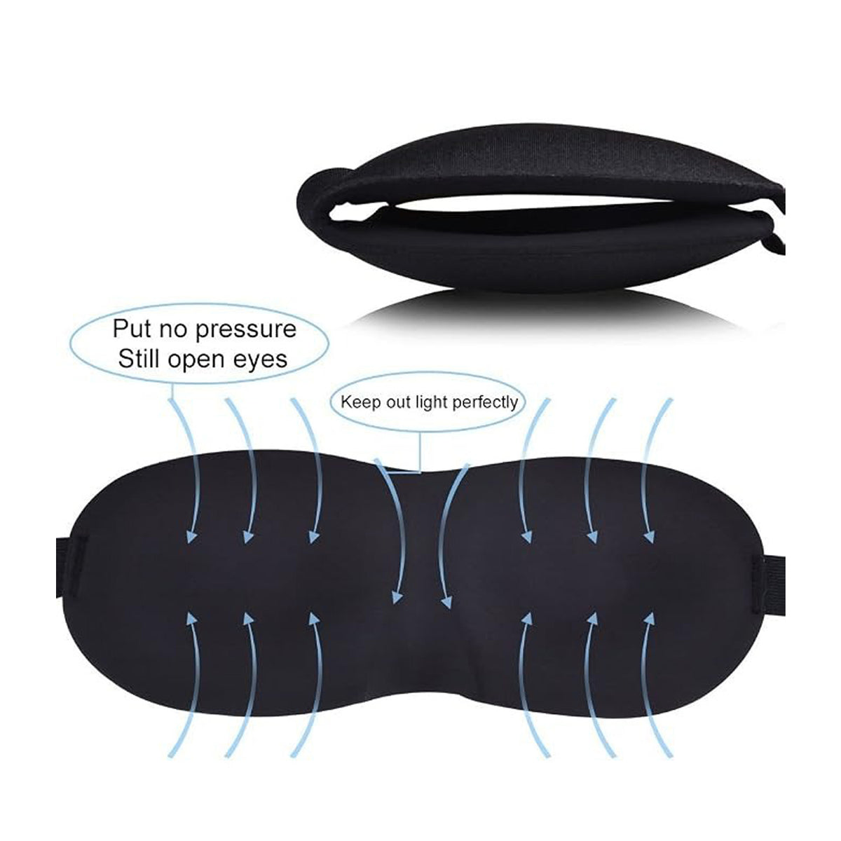 Black Adjustable Sleep Eye Mask
