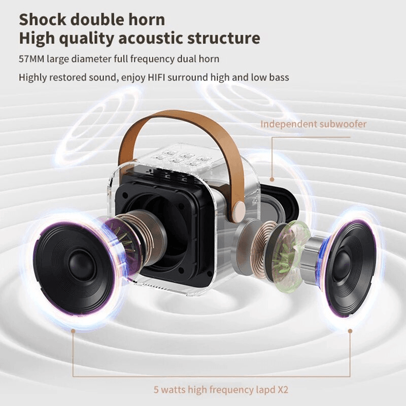 Multifunction Portable Karaoke Speaker (Double Mic) - K12 - Pinoyhyper