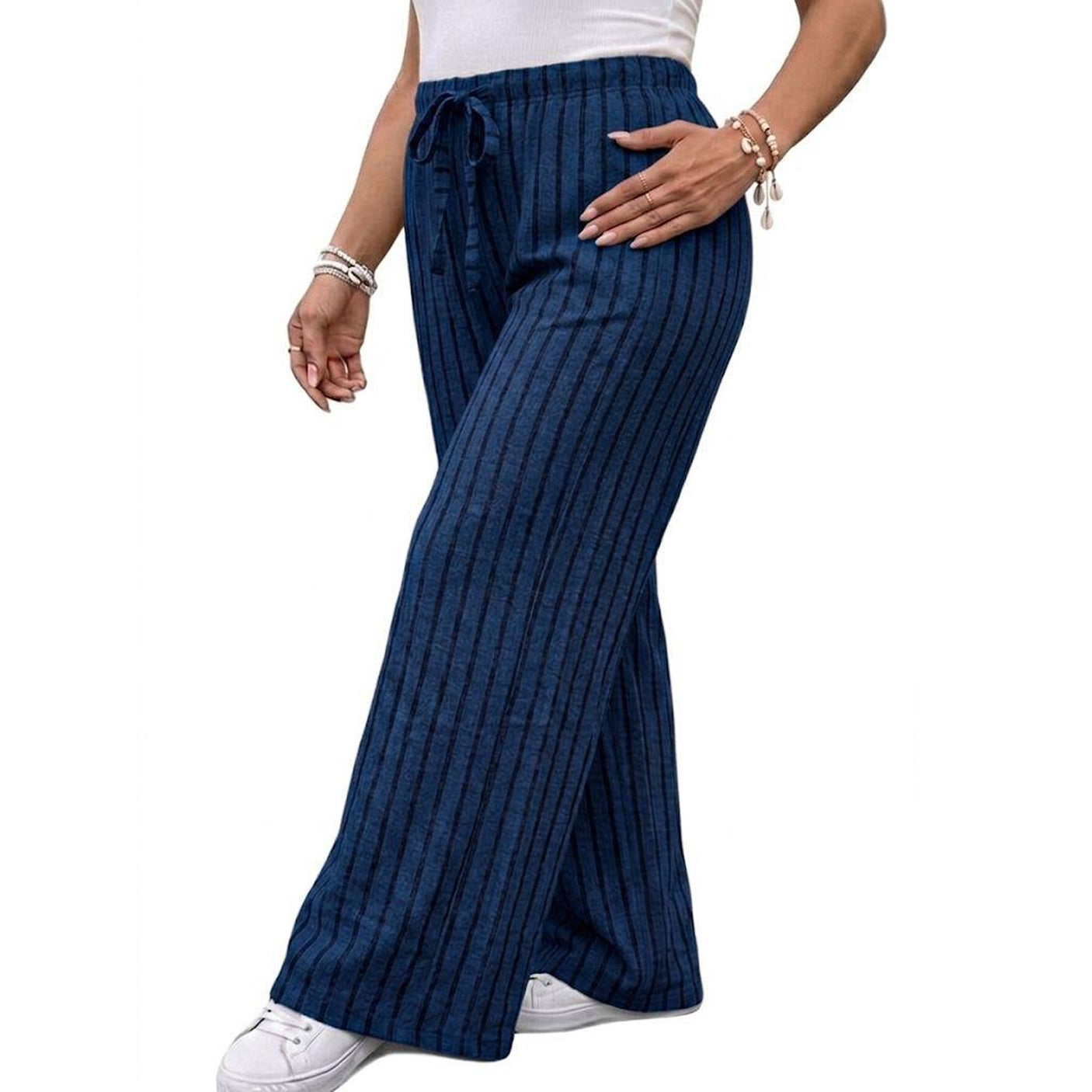 Classic Rib Knit Everyday Palazzo Pants - R1511