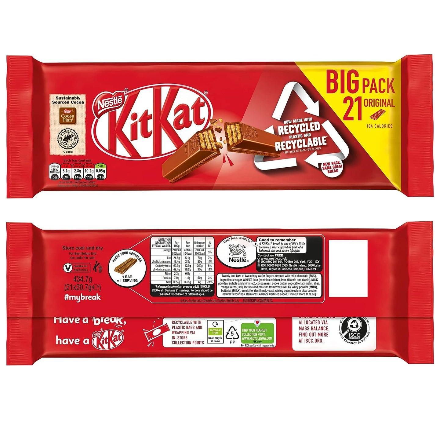 Nestle Kitkat Milk Chocolate Big Pack - 21 x 20.7g (434.7g) - Pinoyhyper