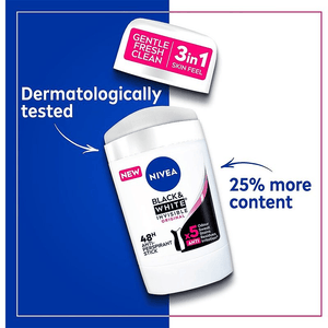 Nivea Black & White Invisible 3 In 1 Antiperspirant Stick – 50ml - Pinoyhyper