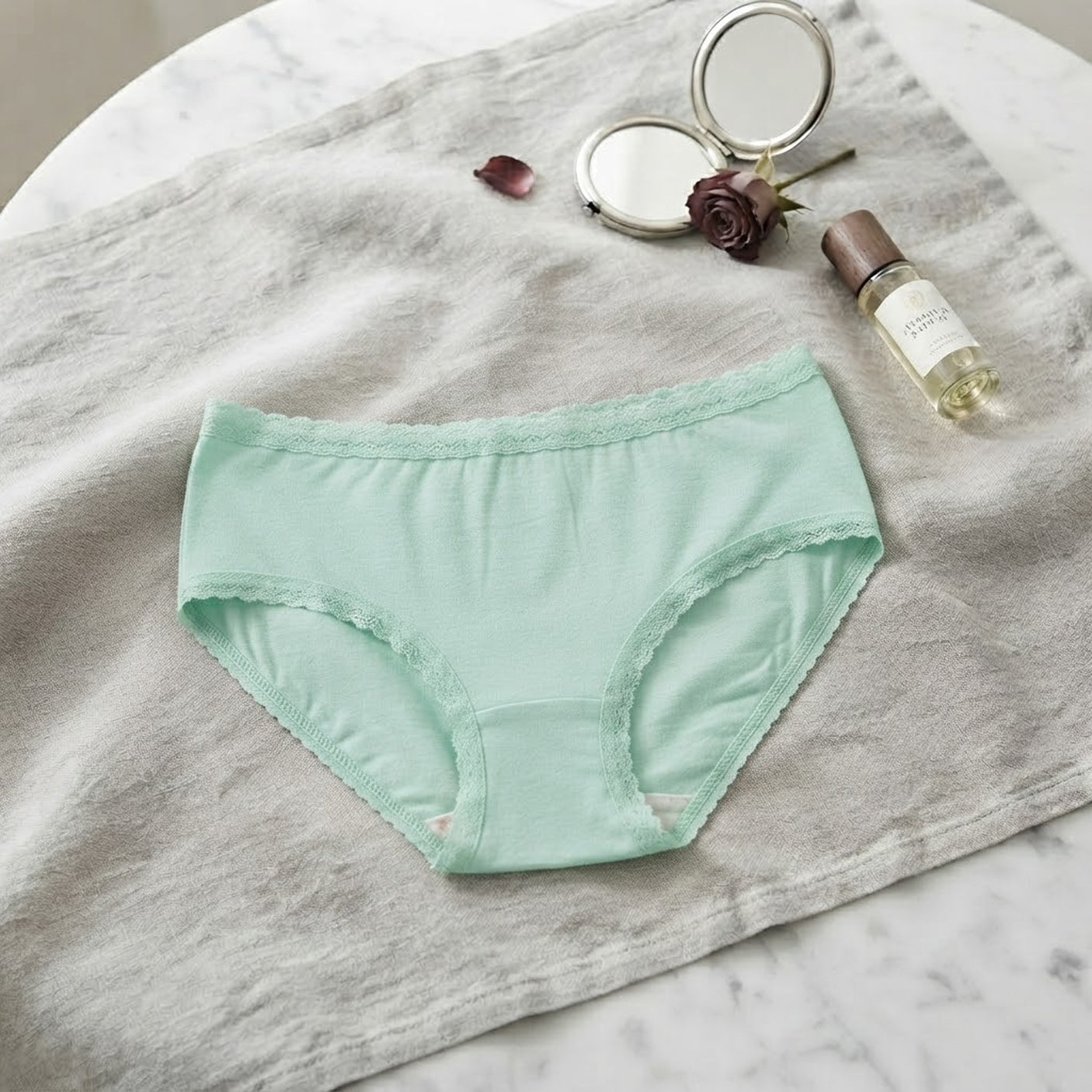 Women's Mid-Waist Ribbed Cotton Hipster Panties
