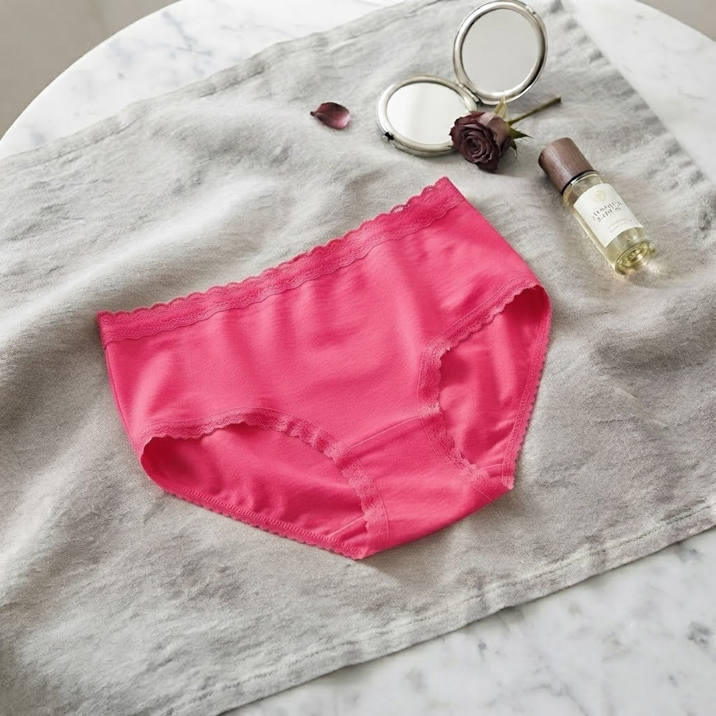 Women's Mid-Waist Ribbed Cotton Hipster Panties