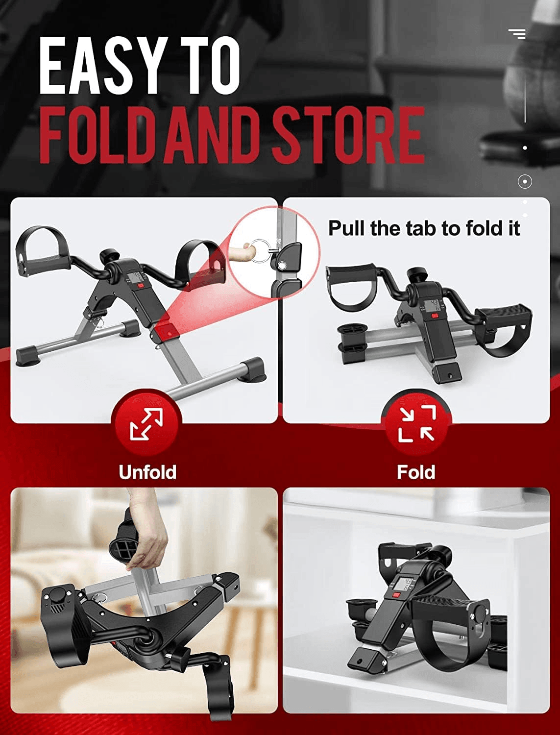 Portable Arm & Leg Pedal Exerciser Fitness Equipment - Pinoyhyper