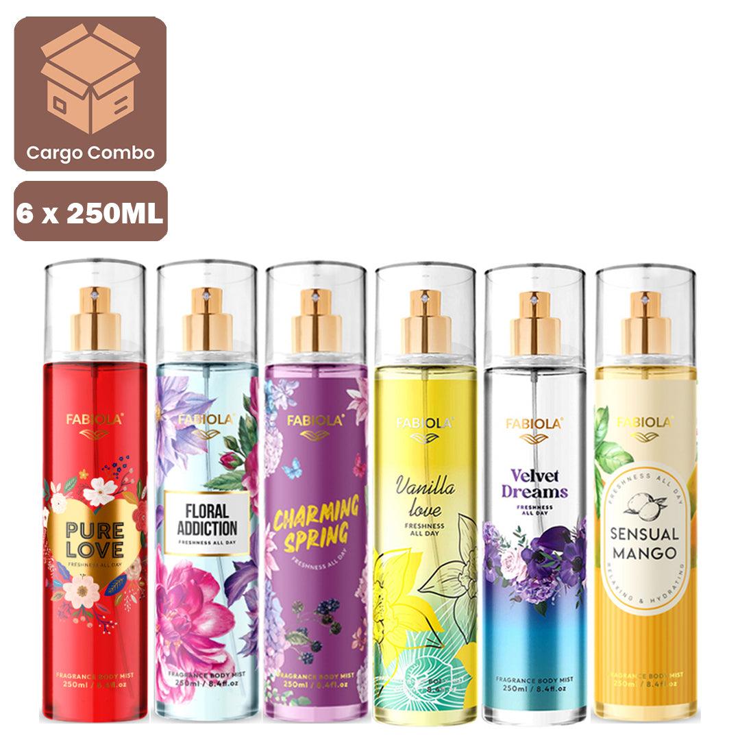 Fabiola Popular Fragrance Body Mist - 250ml × 6 Pcs (PR-66)
