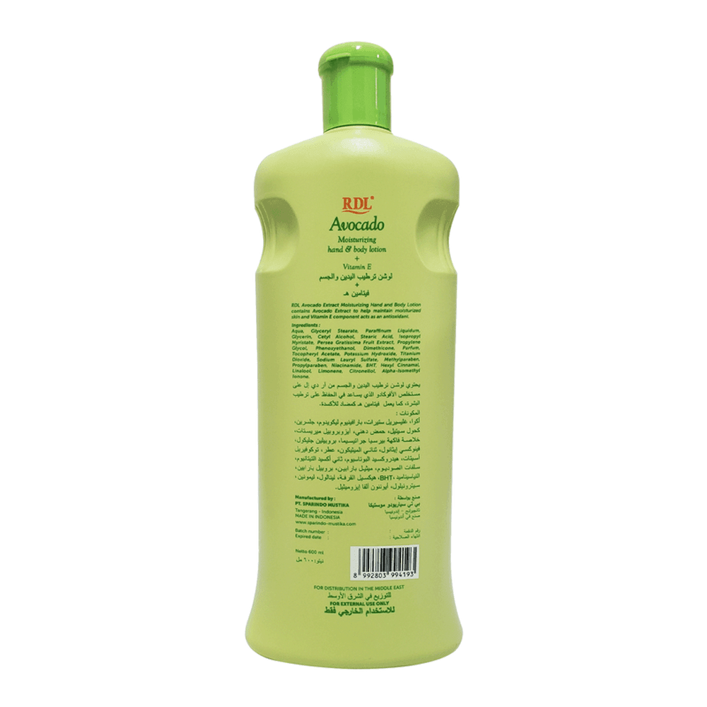 RDL Extract Avocado Moisturizing Hand & Body Lotion - 600ml - Pinoyhyper