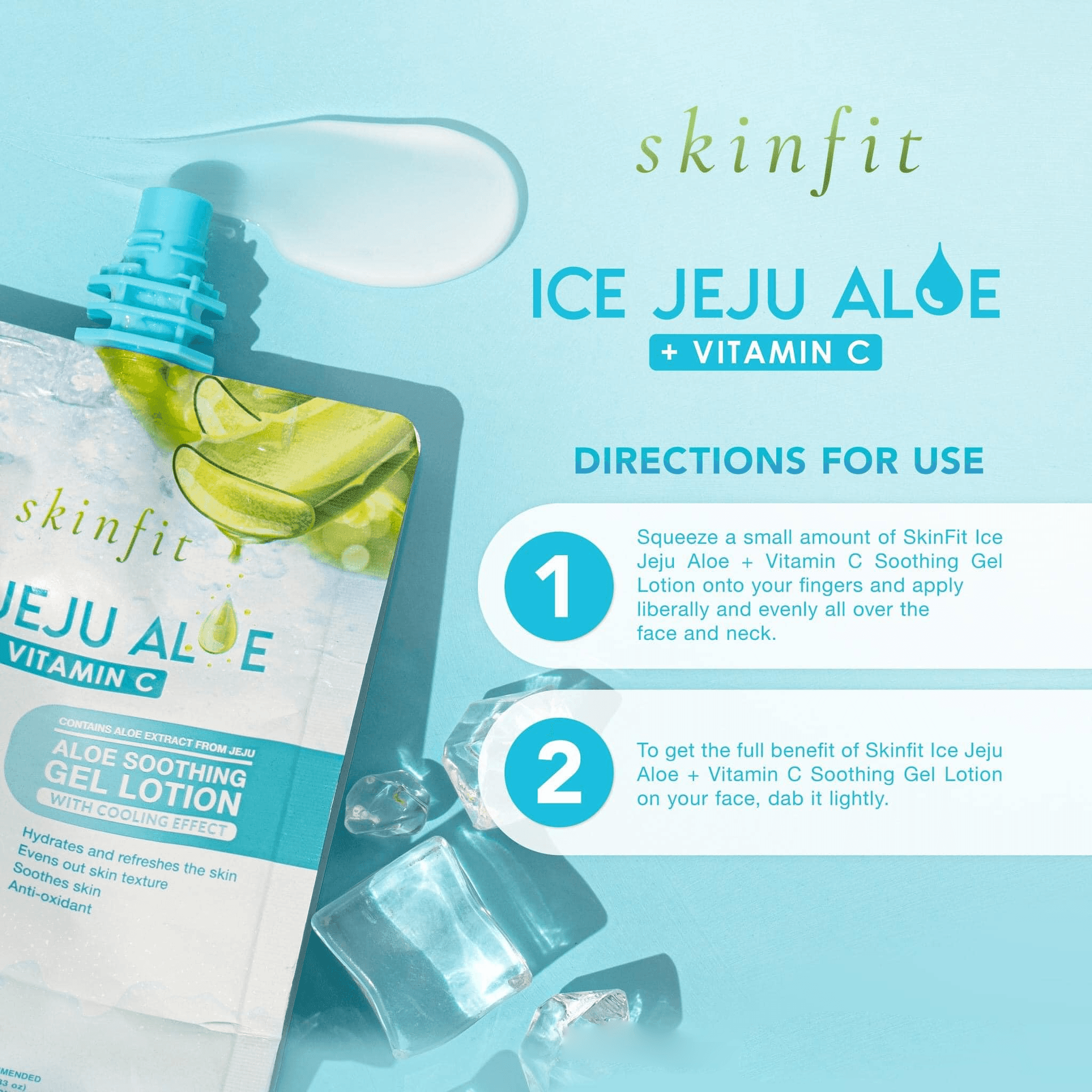 Skinfit Ice Jeju Aloe + Vitamin C Gel Lotion - 120g - Pinoyhyper