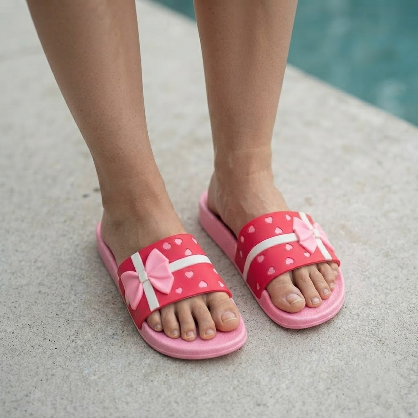Global Matrix Women's Bow Slide Sandals