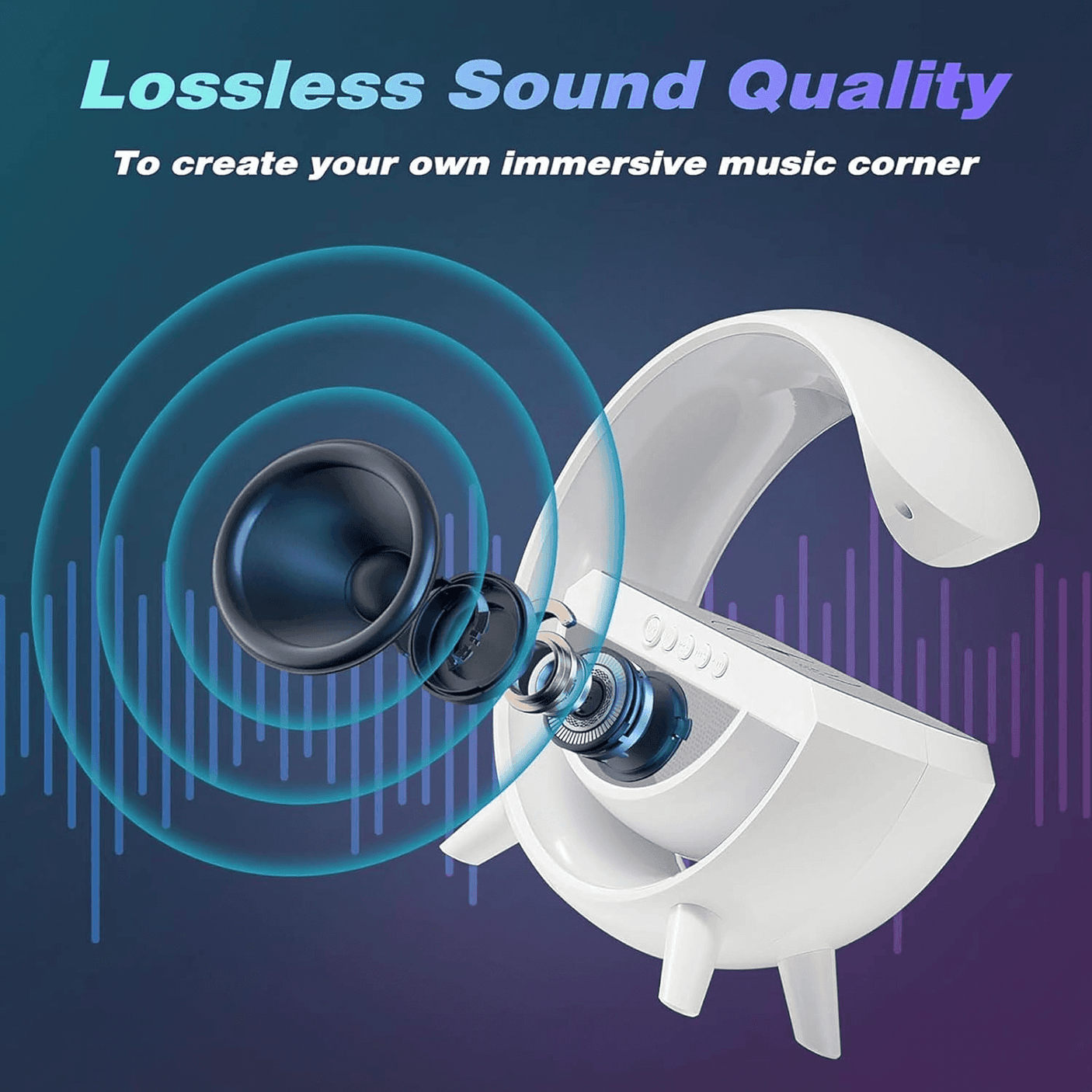 Smart Bluetooth Speaker With Wireless Charging & LED Light - BT2301 - Pinoyhyper