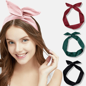 Solid Color Wire Twist Bow Rabbit Headband - 1 Pcs (KT-160-1023) - Pinoyhyper