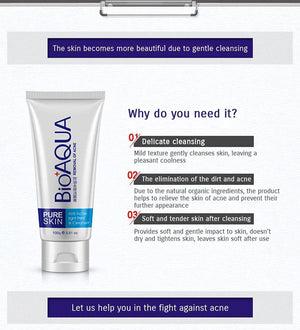 BIOAQUA Skin Care Acne Face Removal Cleanser Cream Spots Scar Blemish Mark 100g - Pinoyhyper