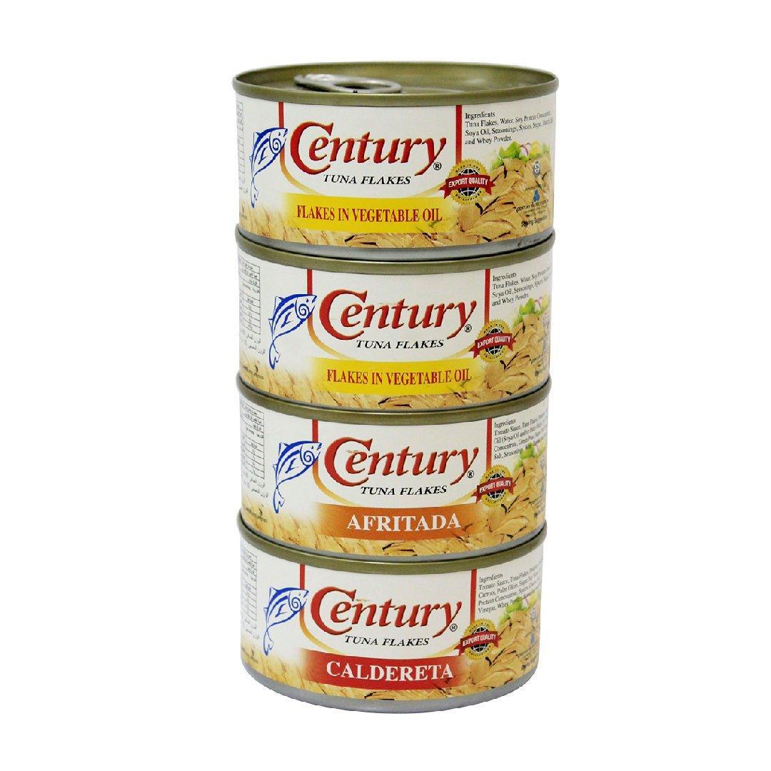 Century Tuna 2 Flakes In Vegetable Oil +1 Afritada +1 Caldereta 180gm Value Pack - Pinoyhyper