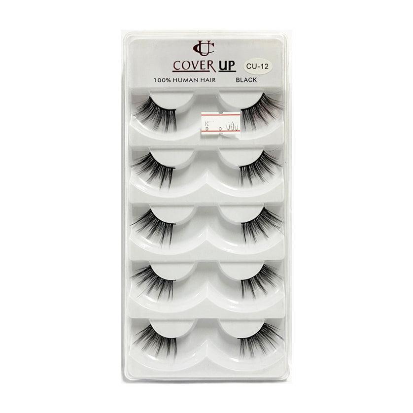 Cover Up 100% Human Hair Eyelash Black CU-12 - Pinoyhyper