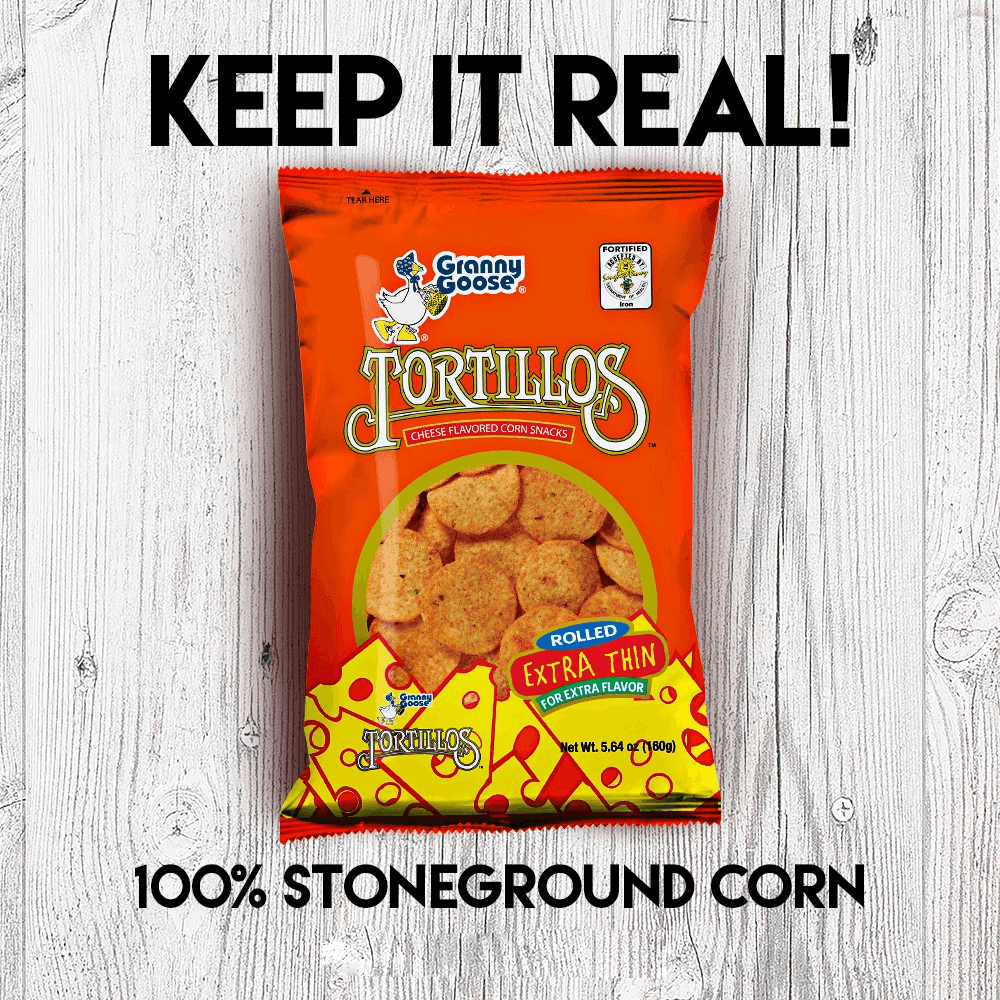 Granny Goose Tortillos Cheese Flavored Corn Snack - 160g Big - Pinoyhyper