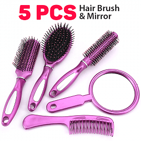 Hair Brush and Mirror 5 Pc Set - Pinoyhyper