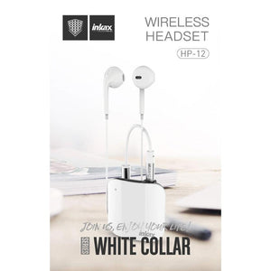 inkax Bluetooth Headset White-Collar HP-12 - Pinoyhyper