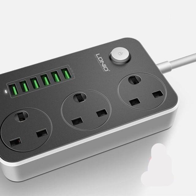 Ldnio 6 USB Ports and 3 Power Socket Extension - 2M - Pinoyhyper
