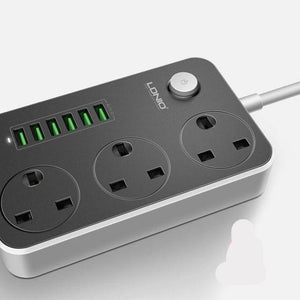 Ldnio 6 USB Ports and 3 Power Socket Extension - 2M - Pinoyhyper
