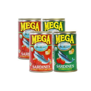 Mega Sardines In Tomoto Regular & Chilli Value Pack 4 x 155g - Pinoyhyper
