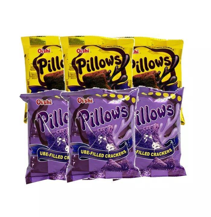 Oishi Pillow Choco Filled + UBE Filled Cracker (Combo) - 38gm - Pinoyhyper