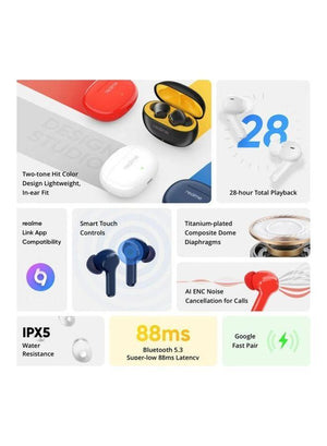 Realme T100 True Wireless Earbuds Original - Black - Pinoyhyper
