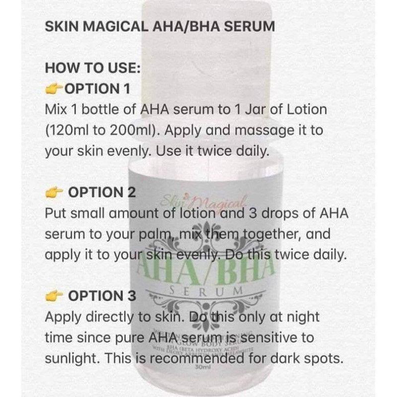 Skin Magical AHA- BHA Serum Whitening Smoothening Skin Glow Serum - Pinoyhyper