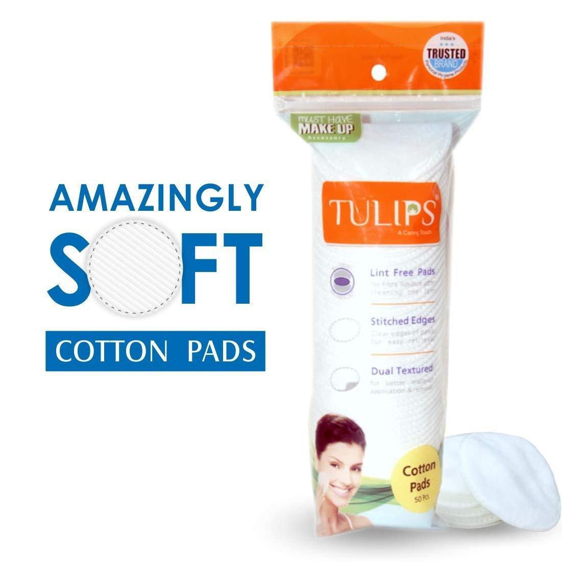 Tulips Round Facial Cotton Pads - 50Pcs - Pinoyhyper