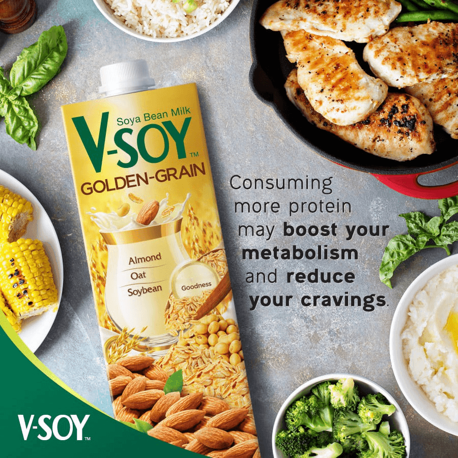 V-Soy Golden Grain Soya Bean Milk - 1000ml - Pinoyhyper