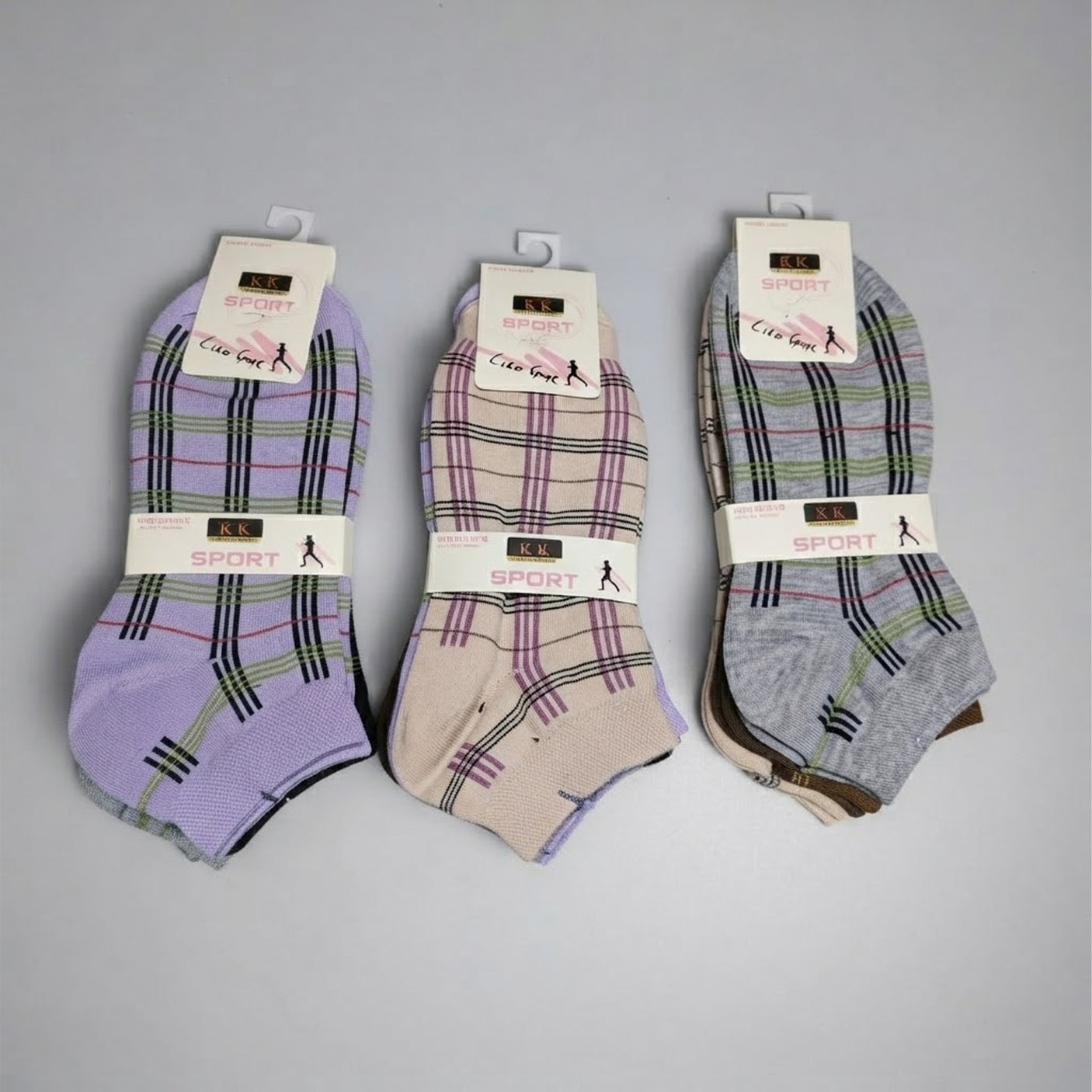 Breathable Cotton Low-Cut Sport Socks - 3 Pairs (K-4-1)