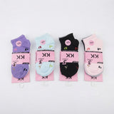 Women's Fashion Cotton Ankle Socks - 3 Pairs KK#1 (D-179-3)