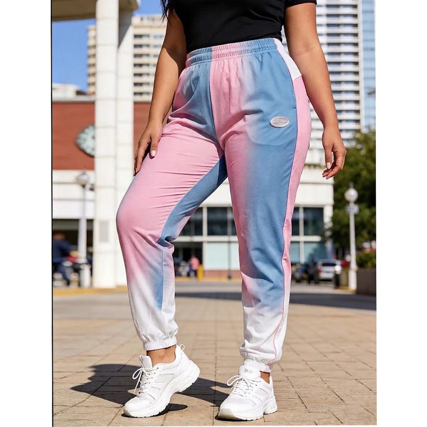 Women's Pastel Ombre Colorblock Joggers-DCX9606