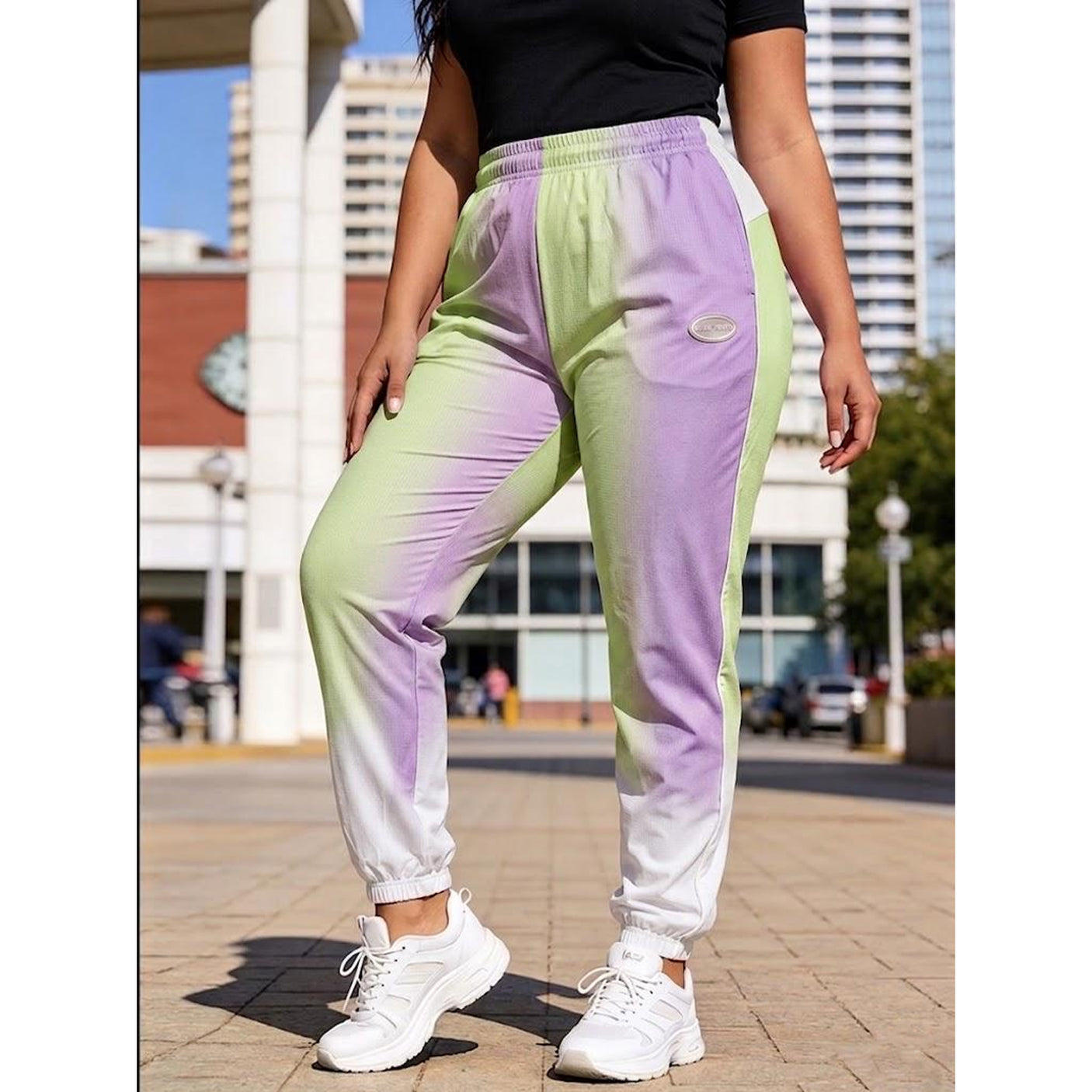 Women's Pastel Ombre Colorblock Joggers-DCX9606