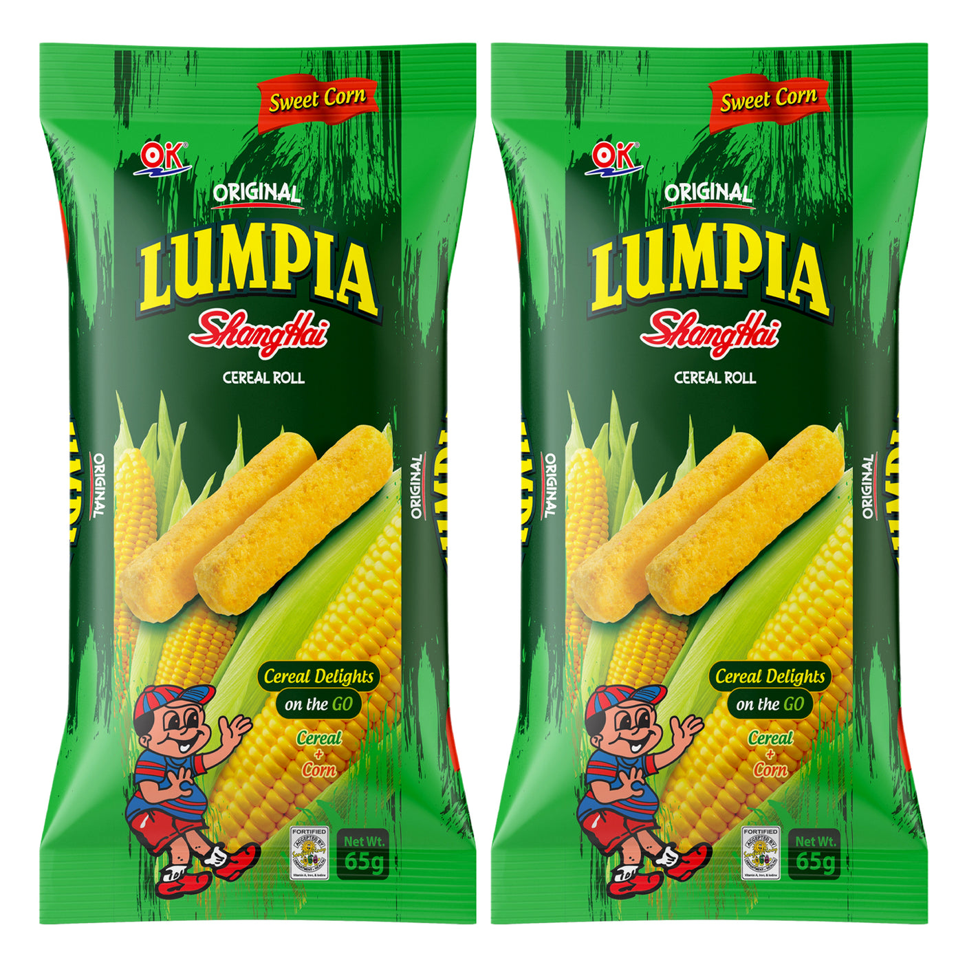 OK Lumpia Shanghai Sweet Corn Cereal Roll - 65g (1+1) Offer