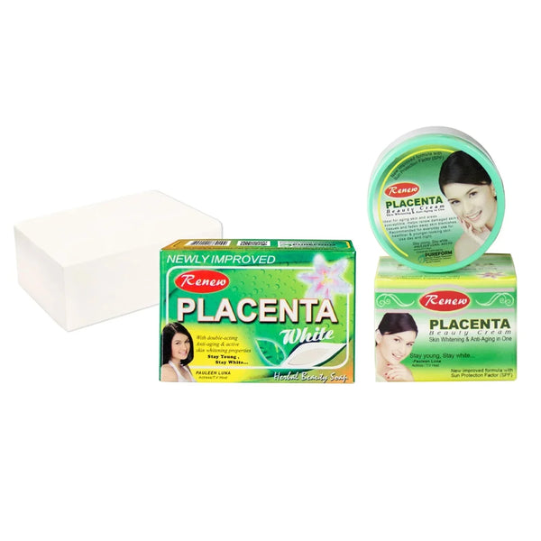 Renew Placenta White Soap + Beauty Cream - 90g + 15g