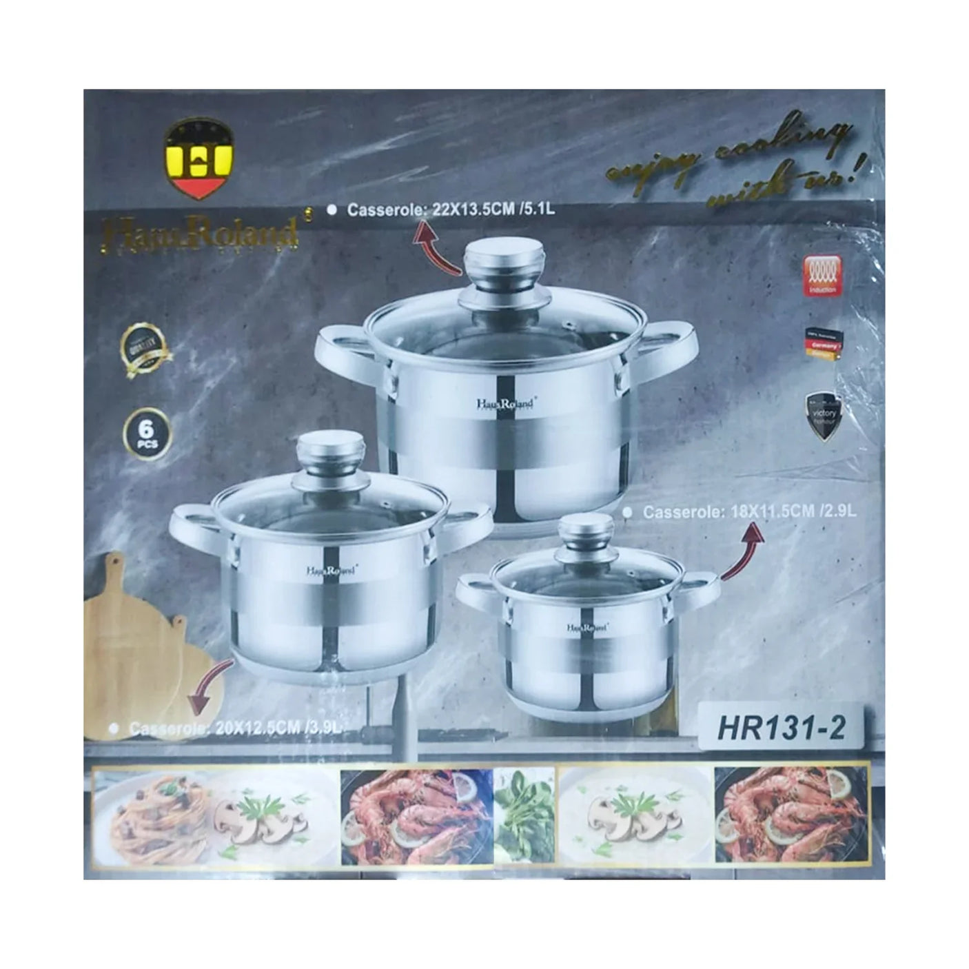 Haus Roland Stainless Steel Cookware 6 Pcs Set HR131-2