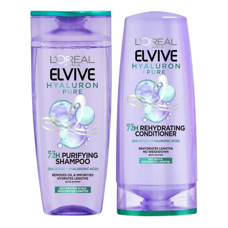 L'Oreal Elvive Hyaluron Pure Shampoo + Conditioner - 400ml + 360ml