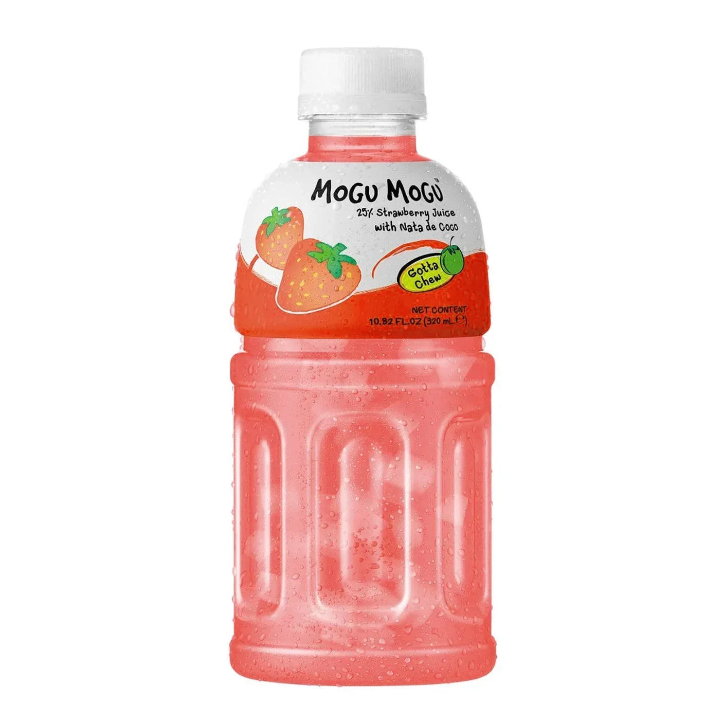 Mogu Mogu Strawberry Juice With Nata De Coco - 320ml × 6Pcs